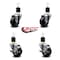 Service Caster 3'' Hard Rubber Wheel Swivel 1-7/8'' Expand Stem Caster Set 2 Brakes, 4PK SCC-EX20S314-HRS-2-TLB-2-178 - alternate 5